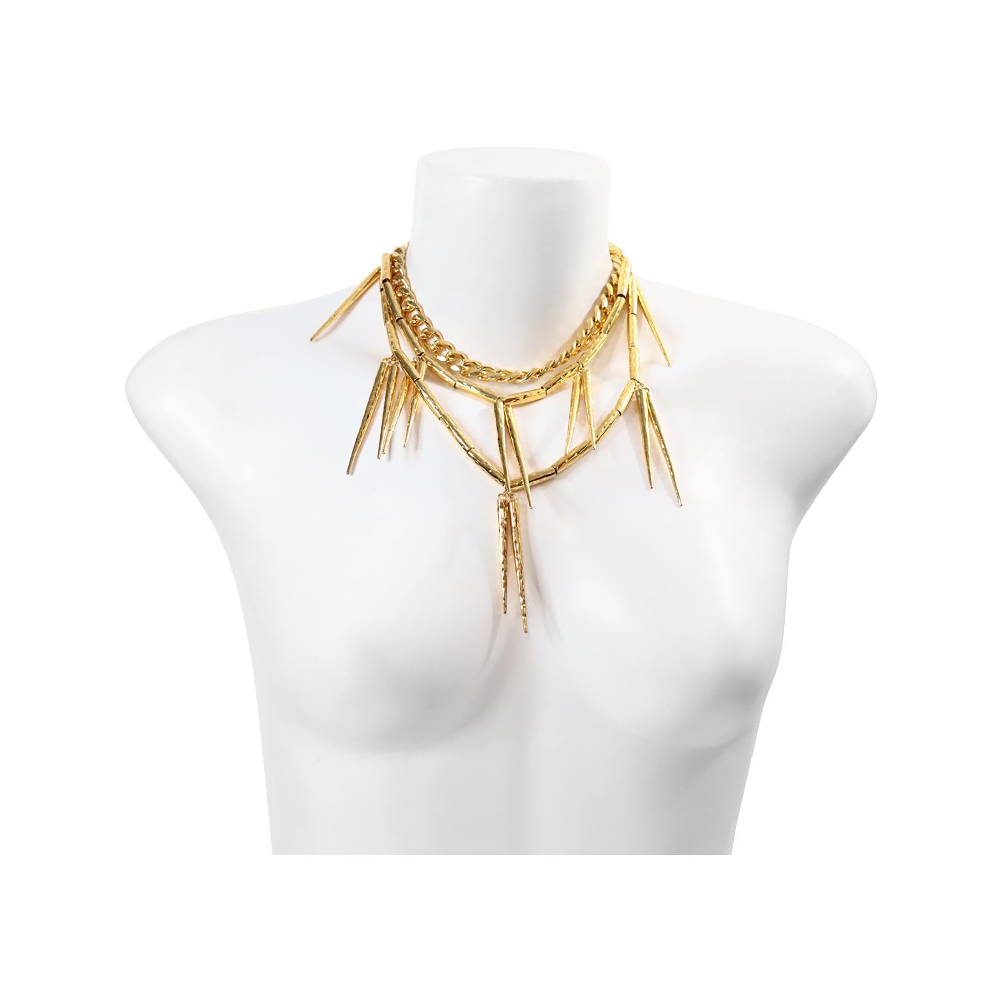 Collar de espigas de oro de colección Monika Chiang Circa 2011 Moderno en venta