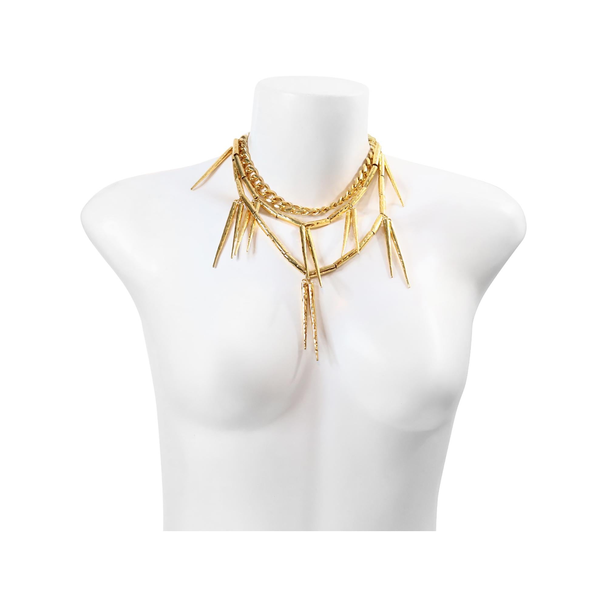 Collar de espigas de oro de colección Monika Chiang Circa 2011 en Bueno estado para la venta en New York, NY