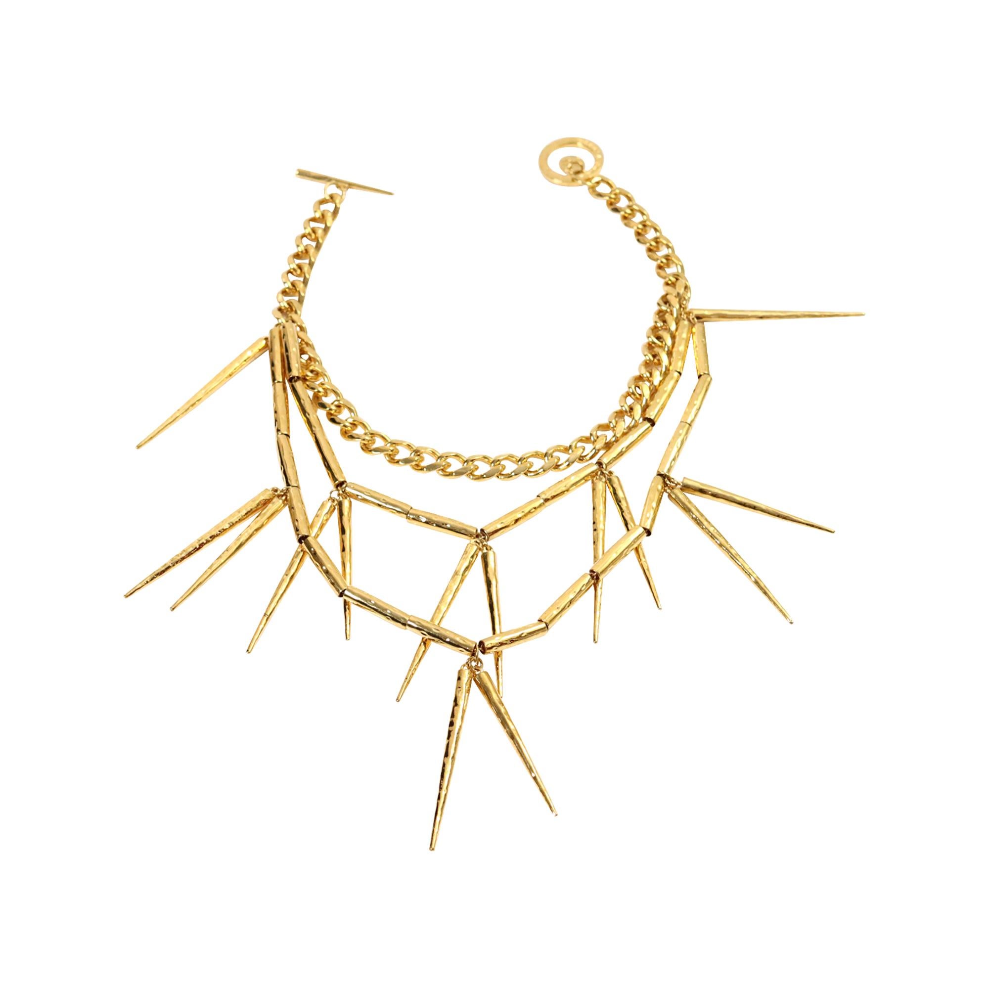 Collectible Monika Chiang Gold Spike Necklace Circa 2011 For Sale 3