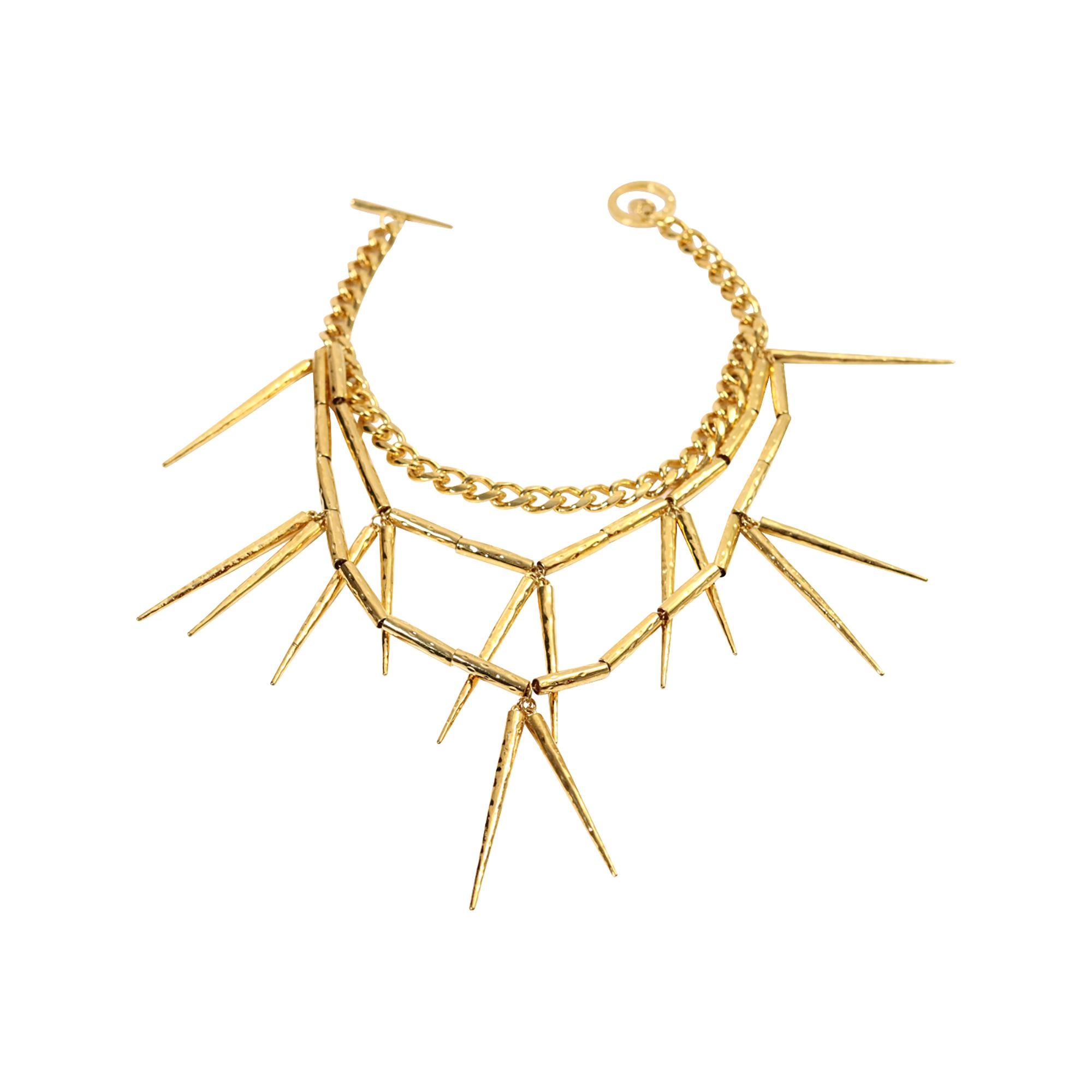 Collectible Monika Chiang Gold Spike Necklace Circa 2011 For Sale 4
