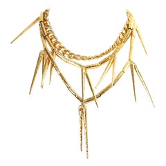 Collectible Monika Chiang Gold Spike Necklace Circa 2011
