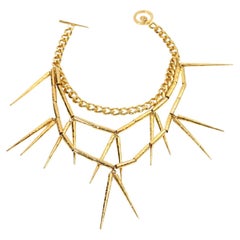 Collectible Monika Chiang Gold Spike Necklace Circa 2011