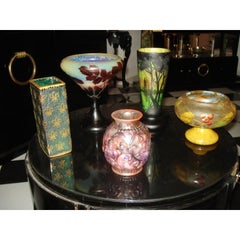 Sammlerstück Museumsgegenstand Daum Nancy Kamee-Glasvase 'Fleur-de-lis', Frankreich 1900er Jahre