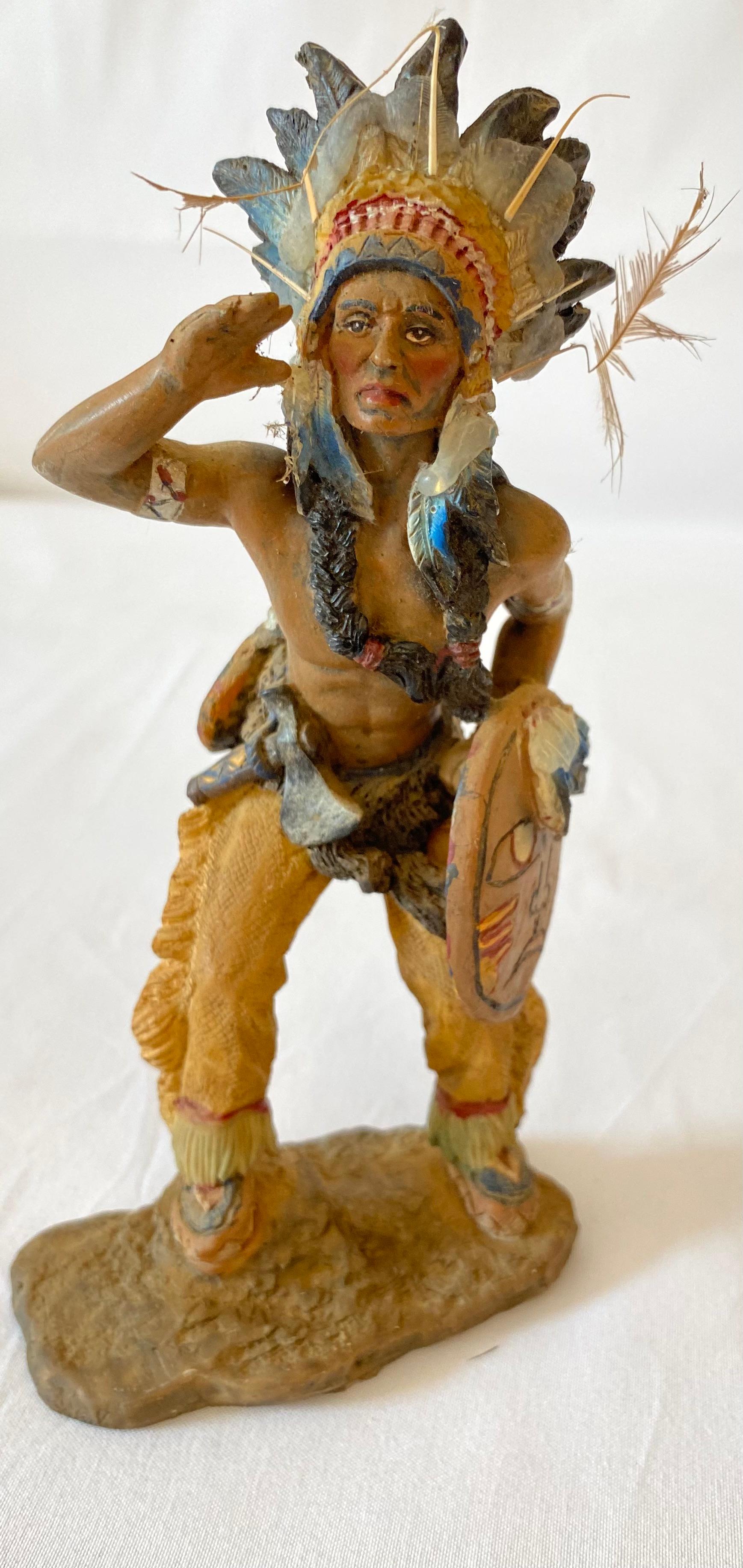 Painted Collectible Native American Indian Chief For Sale