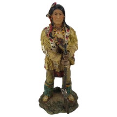 Collectible Native American Indian Hunter with Gun