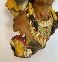 Collectible Native American Indian Sculpture with a Horse