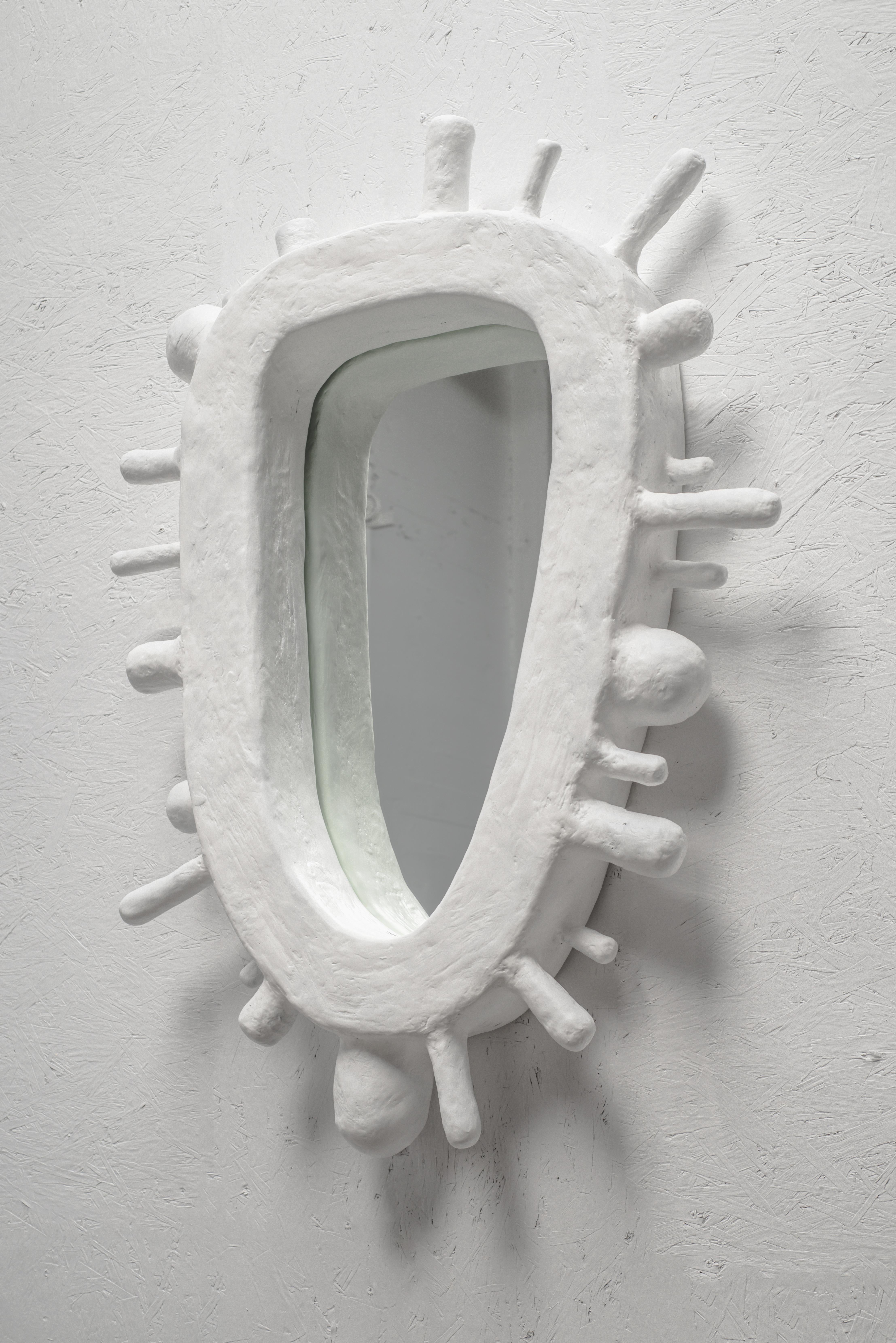 American Collectible Nimbus Mirror in Gypsum & Fiberglass by Brent Warr Studios For Sale