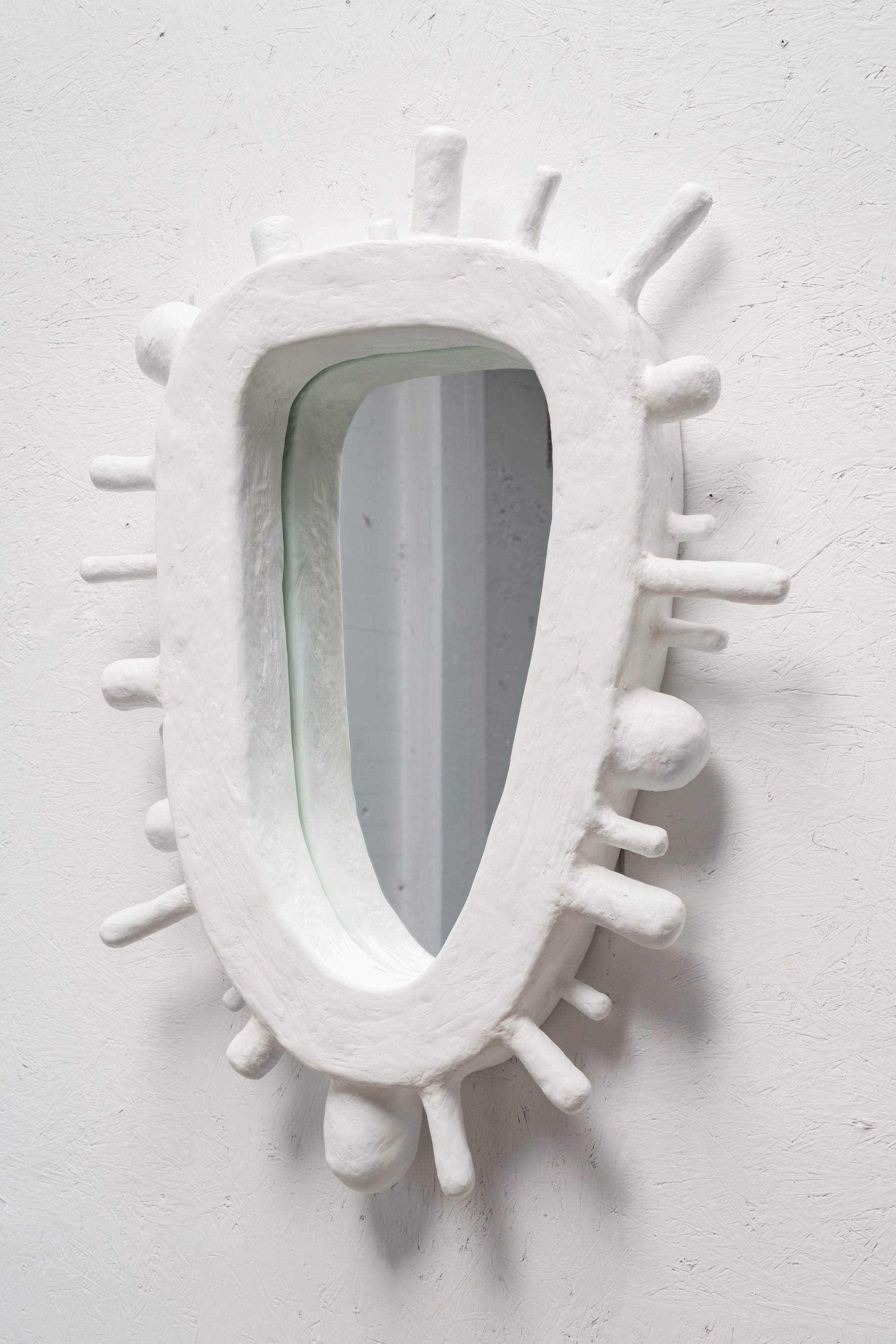 Contemporary Collectible Nimbus Mirror in Gypsum & Fiberglass by Brent Warr Studios For Sale