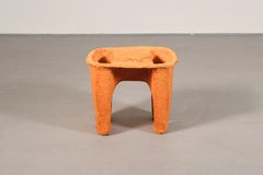 Contemporary Orange Paper Stool Recycled Paper Pulp by Lagranja Design
