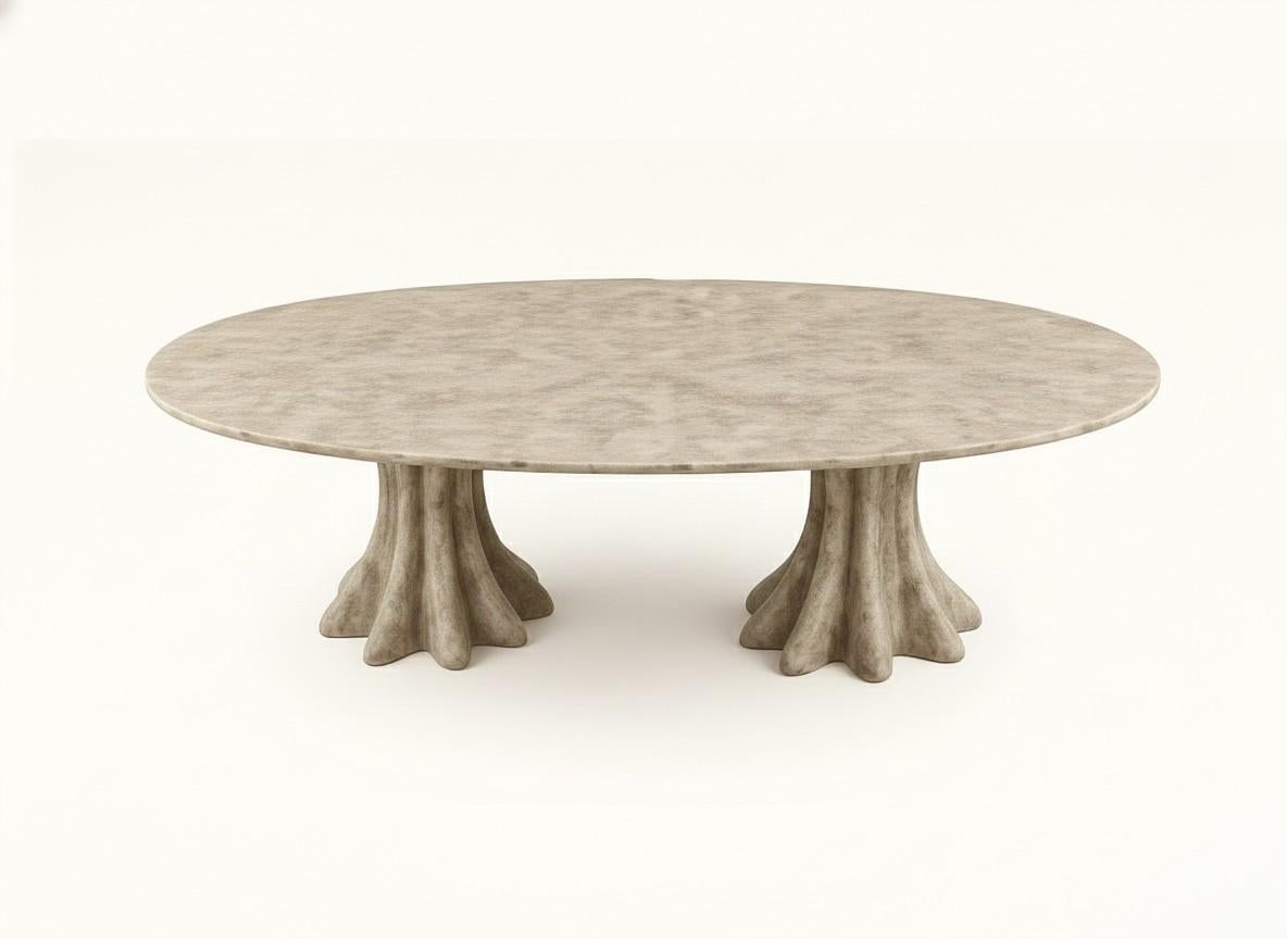 Moderno Tavolo da pranzo in fibra di vetro per esterni-2 basi in vendita