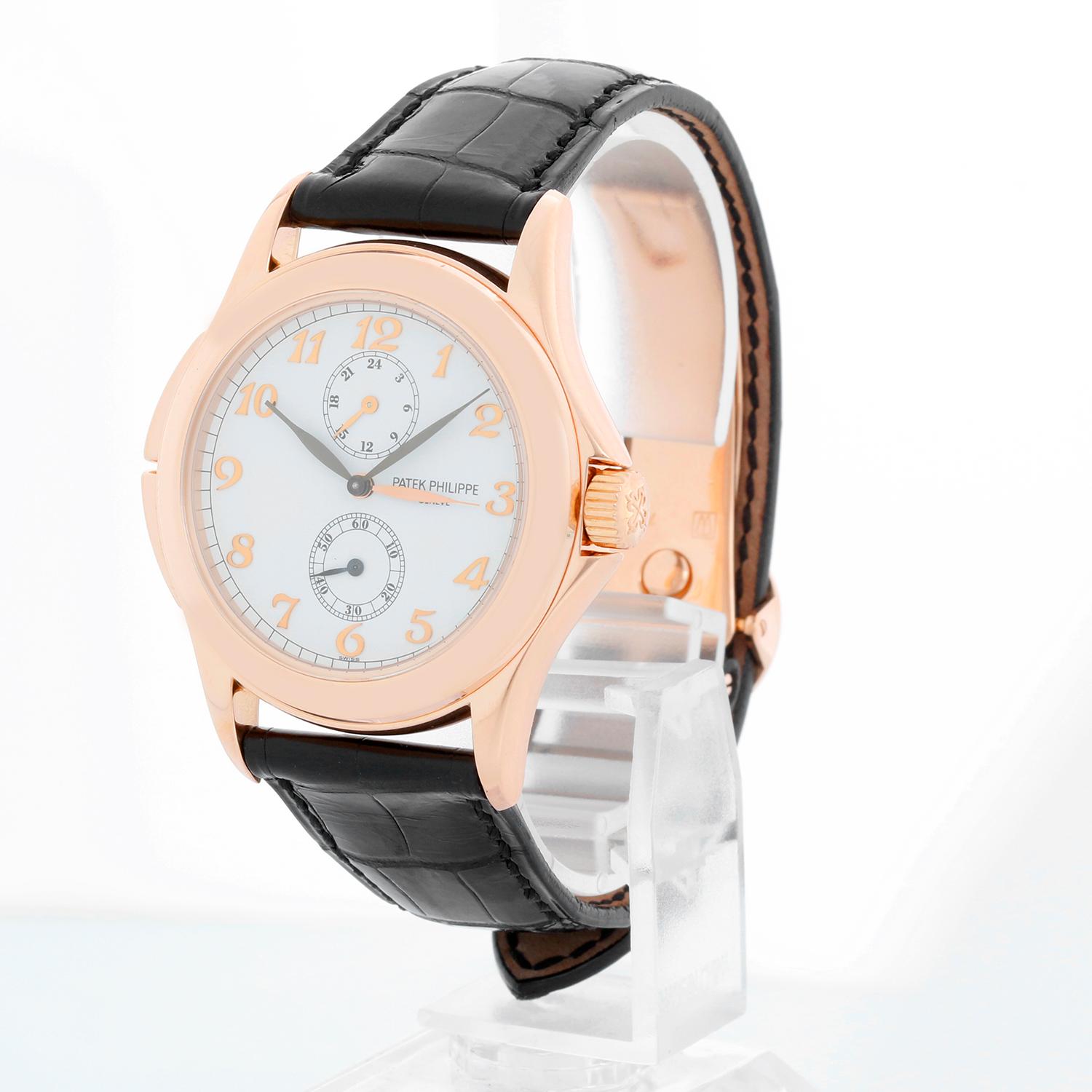 Collectible Patek Philippe Travel Time Men's 18k Rose Gold Watch 5134-R or 5134R 2