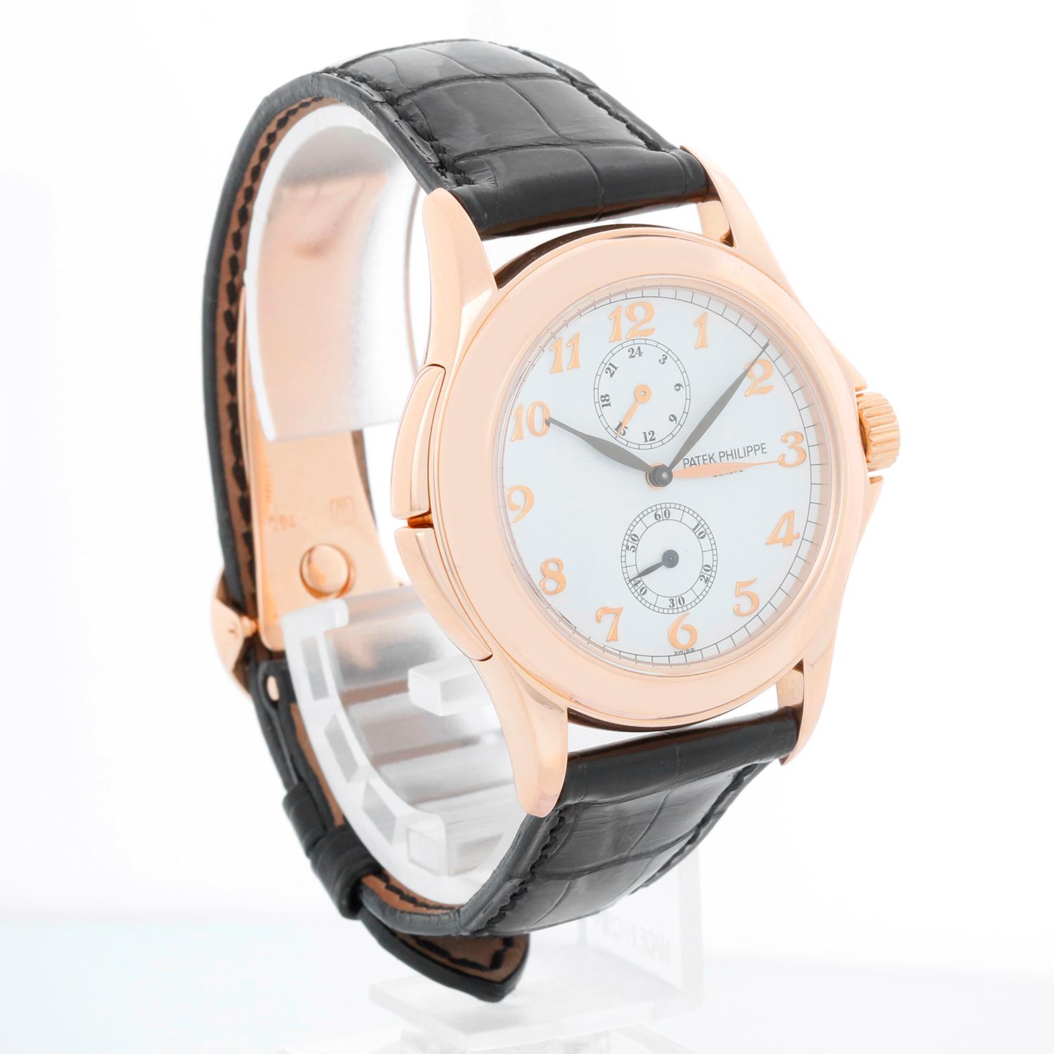 Collectible Patek Philippe Travel Time Men's 18k Rose Gold Watch 5134-R or 5134R 3