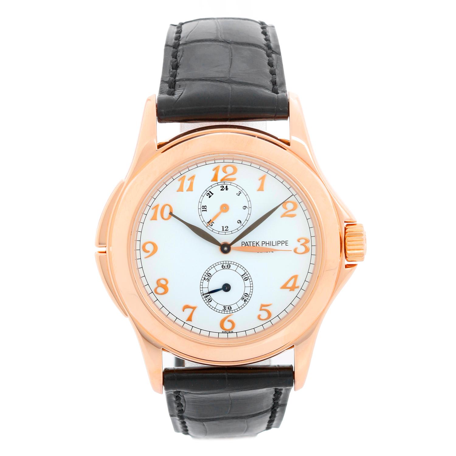 Collectible Patek Philippe Travel Time Men's 18k Rose Gold Watch 5134-R or 5134R
