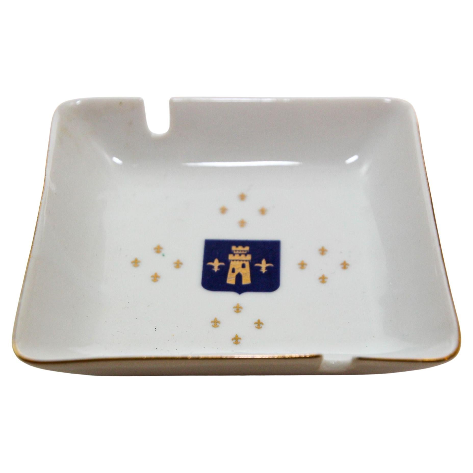 Collectible Porcelain Dish Tower Hotel London Ashtray England 1960s