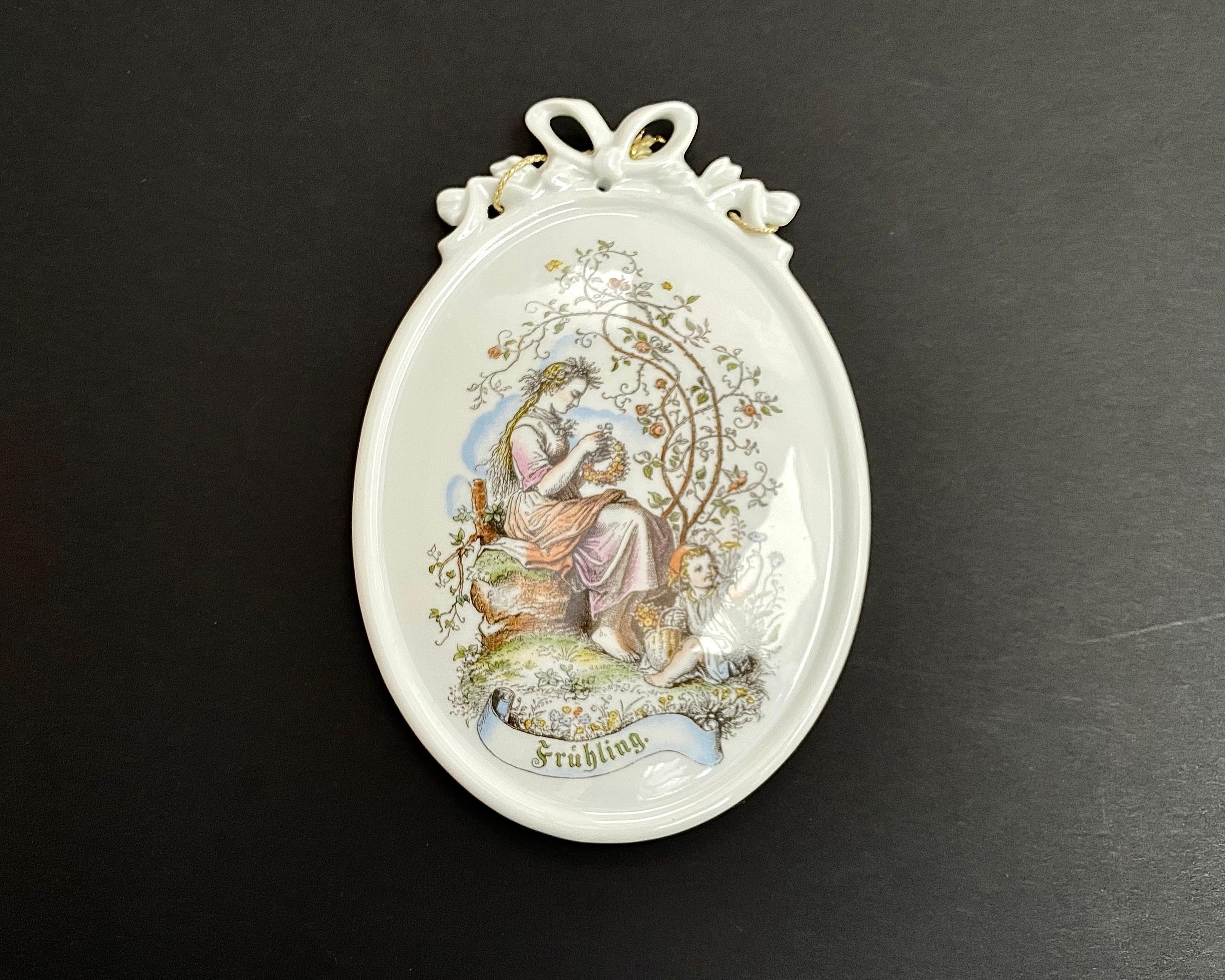 Collectible Porcelain Panels Plaquette Seasons Tettau, Set 4, Germany, 1970s 2