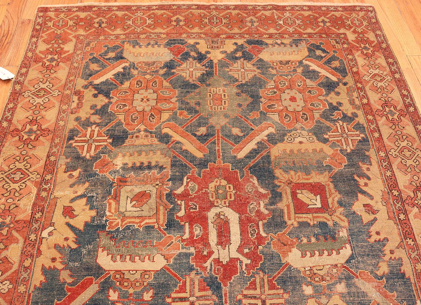 Collectible Rare Antique 17th Century Caucasian Karabagh Rug In Distressed Condition In New York, NY
