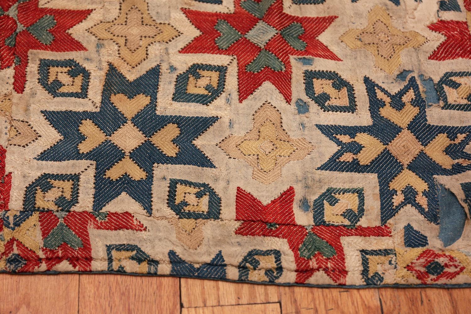 Hand-Knotted Collectible Rare Antique 17th Century Caucasian Kuba Embroidery 3'1