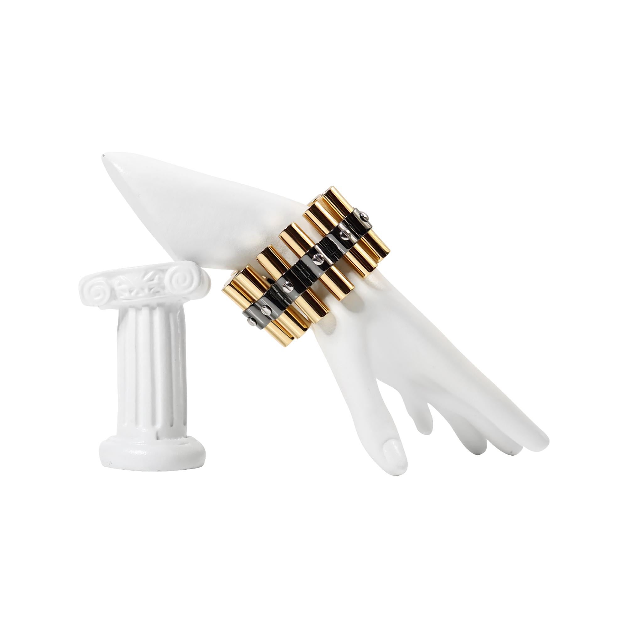 Pulsera de eslabones pesados de colección Reed Krakoff en tono dorado Circa 2000s en venta 1