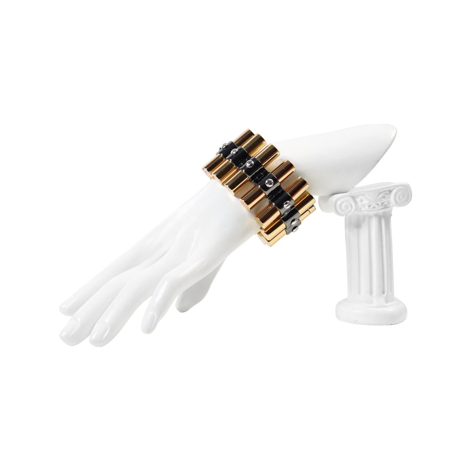 Collectible Reed Krakoff Gold Tone Heavy Link Bracelet Circa 2000s For Sale 1