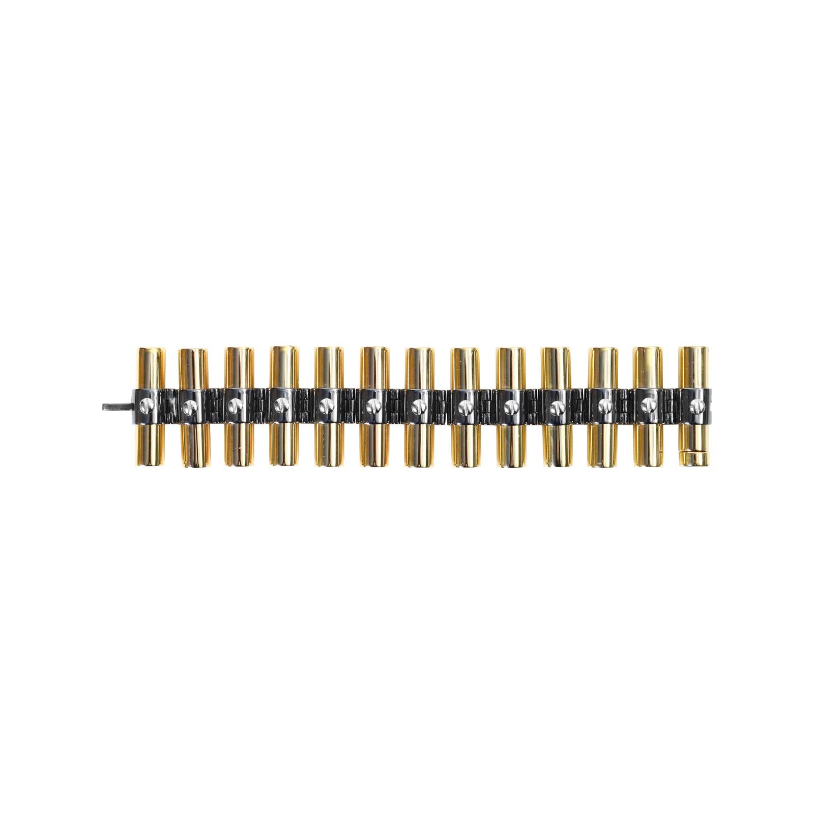 Collectible Reed Krakoff Gold Tone Heavy Link Bracelet Circa 2000s For Sale 3