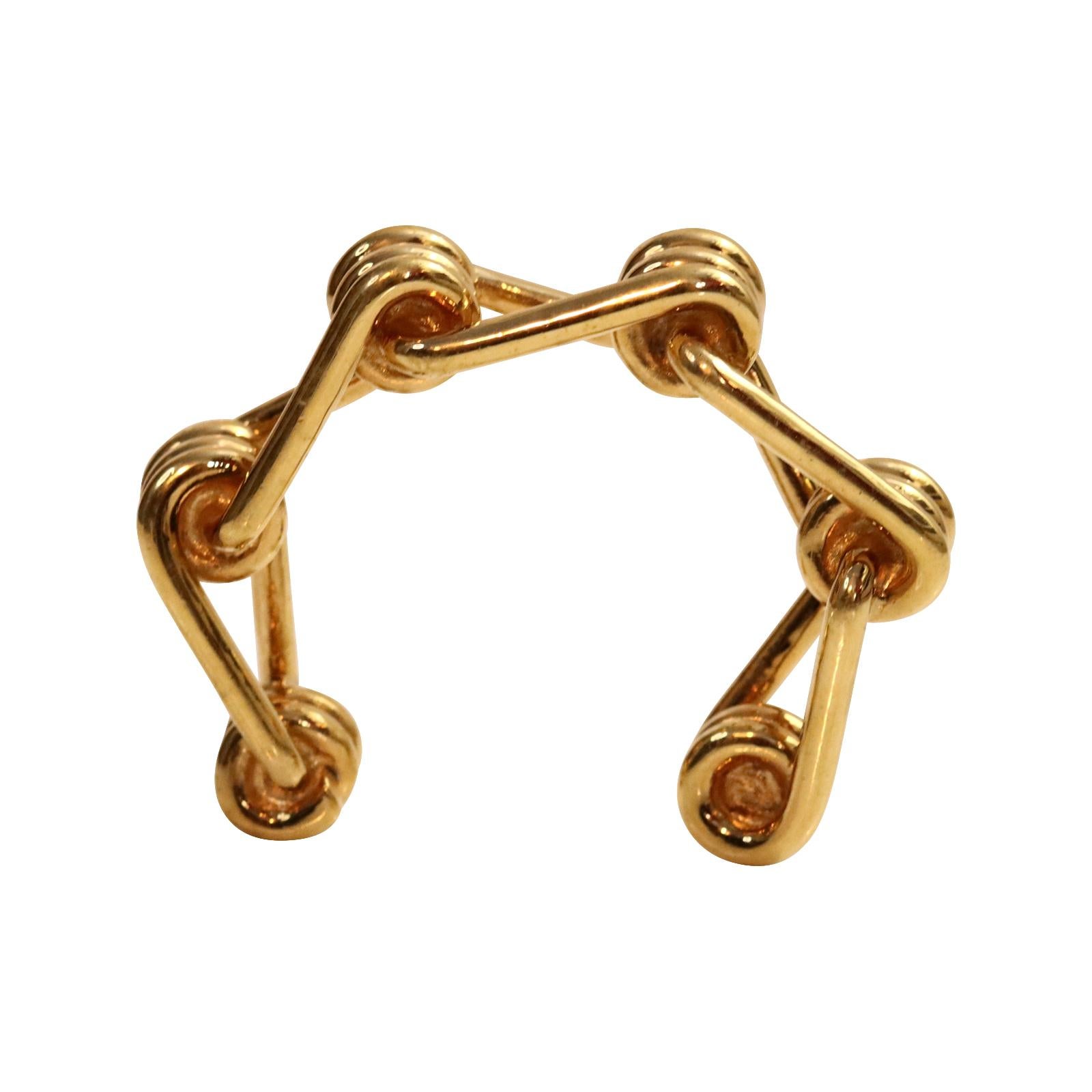 Collectible Reed Krakoff Gold Tone Knotted Cuff Bracelet Circa 2000's In Good Condition For Sale In New York, NY
