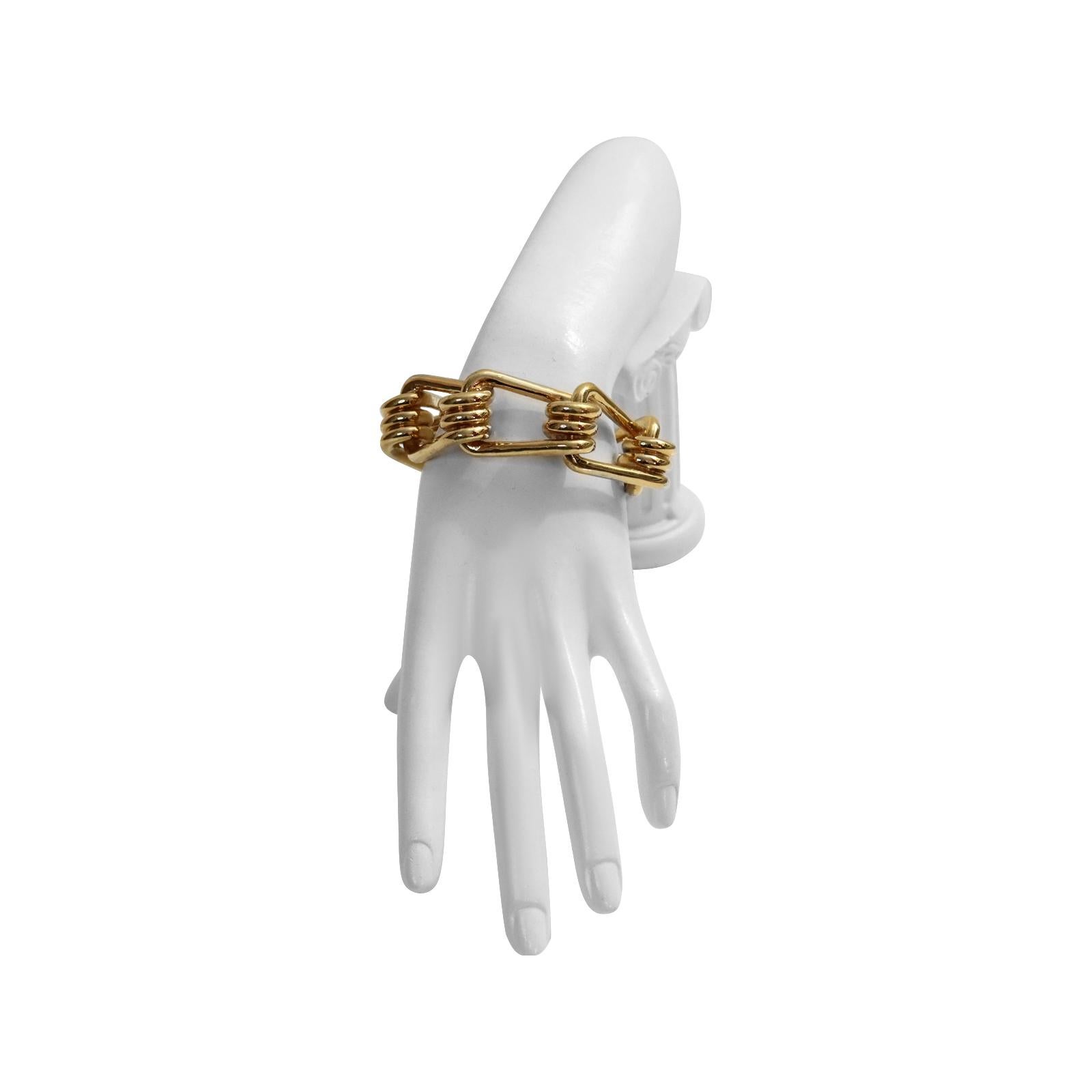 Women's or Men's Collectible Reed Krakoff Gold Tone Knotted Cuff Bracelet Circa 2000's For Sale
