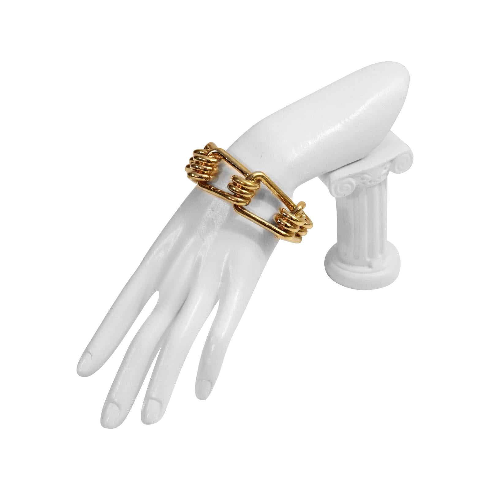 Collectible Reed Krakoff Gold Tone Knotted Cuff Bracelet Circa 2000's For Sale 1