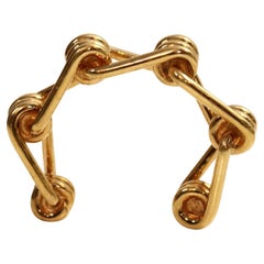 Collectible Reed Krakoff Gold Tone Knotted Cuff Bracelet Circa 2000's
