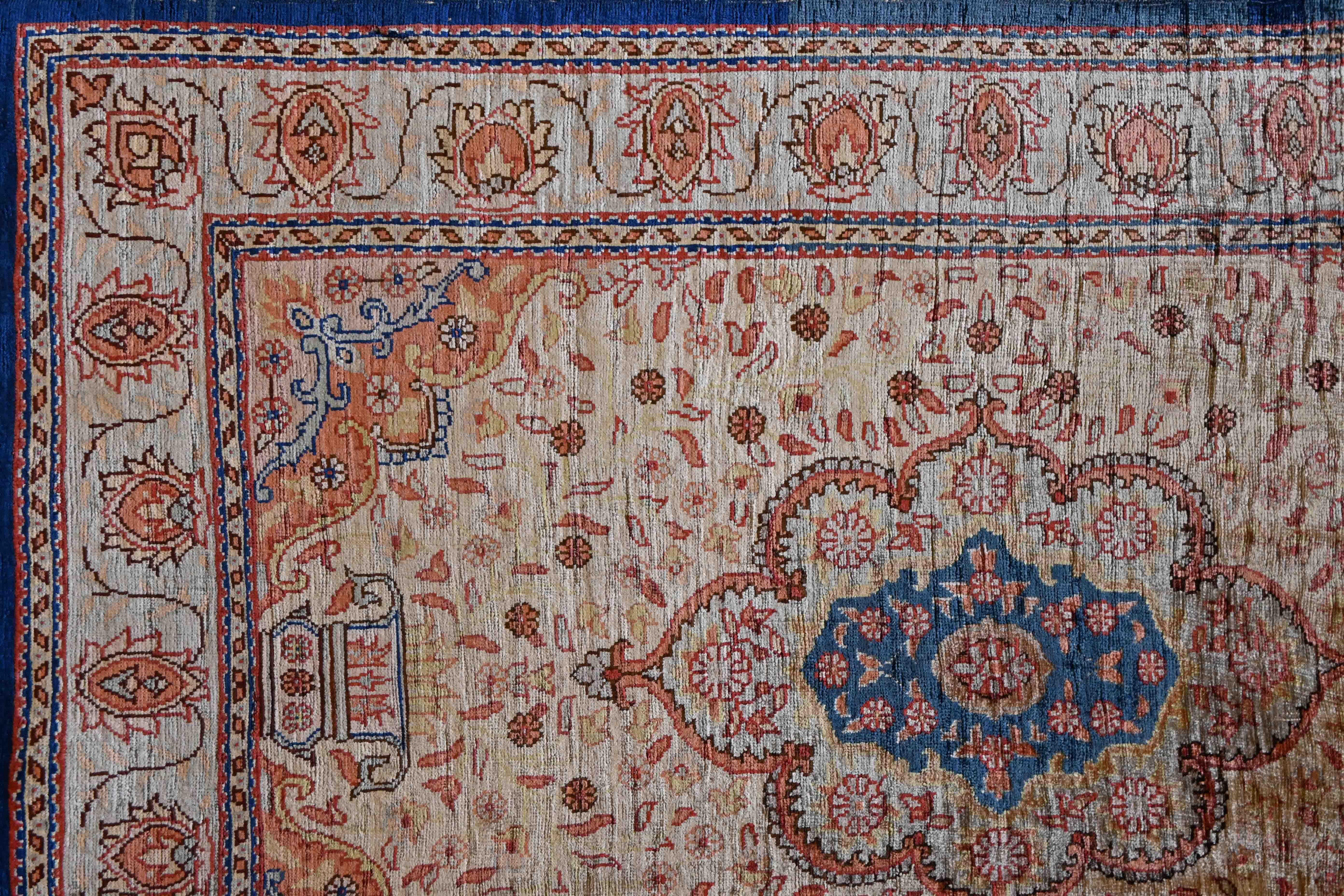 Alfombra de colección circa 1960 - Alfombra de seda Hereké - 73cmx47cm - No. 743 Turco en venta