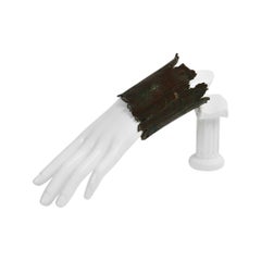 Collectible Saint Laurent Bronze Tone Heavy Cuff Bracelet Circa 2012