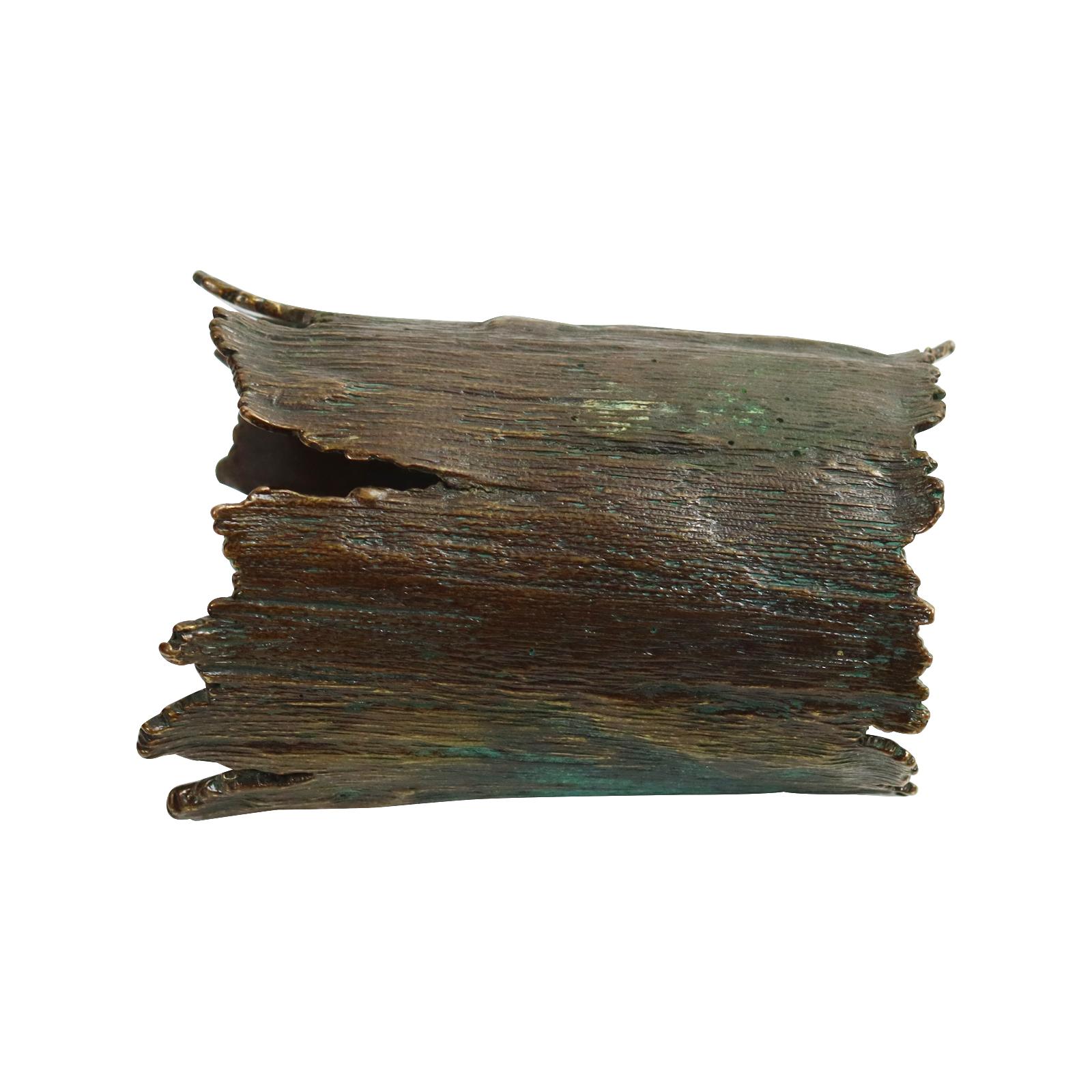 Sammlerstück Saint Laurent Bronzefarbenes schweres Manschettenarmband Circa 2012 im Angebot 1