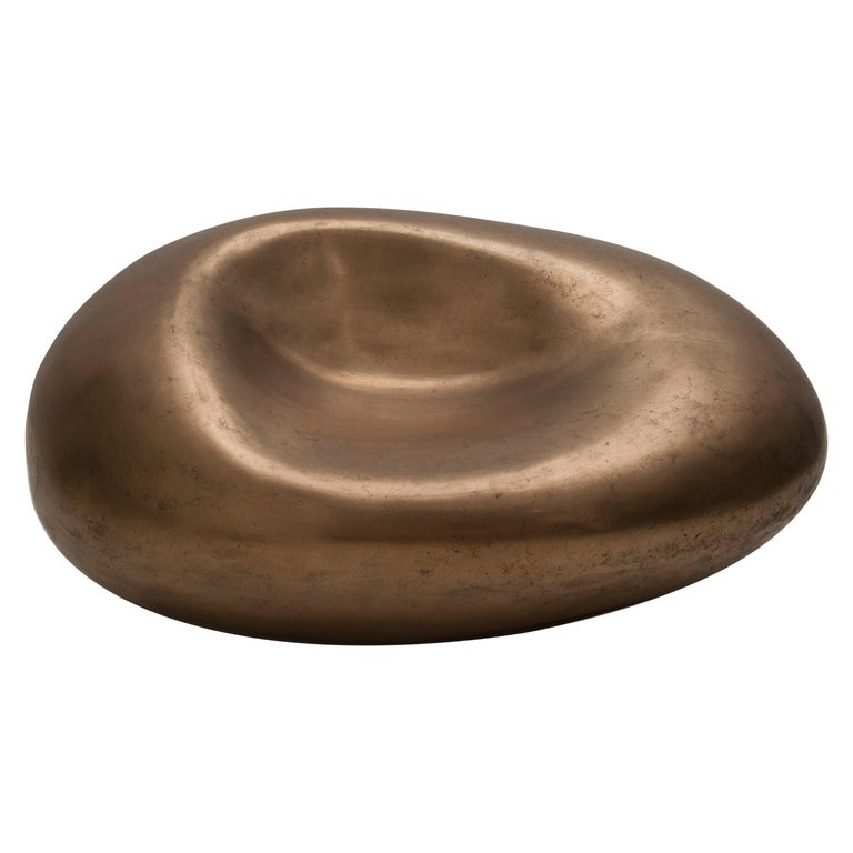 "Côte D’or" Collectible Sculptured Pebble Stool Seat Cast in OMG Bronze