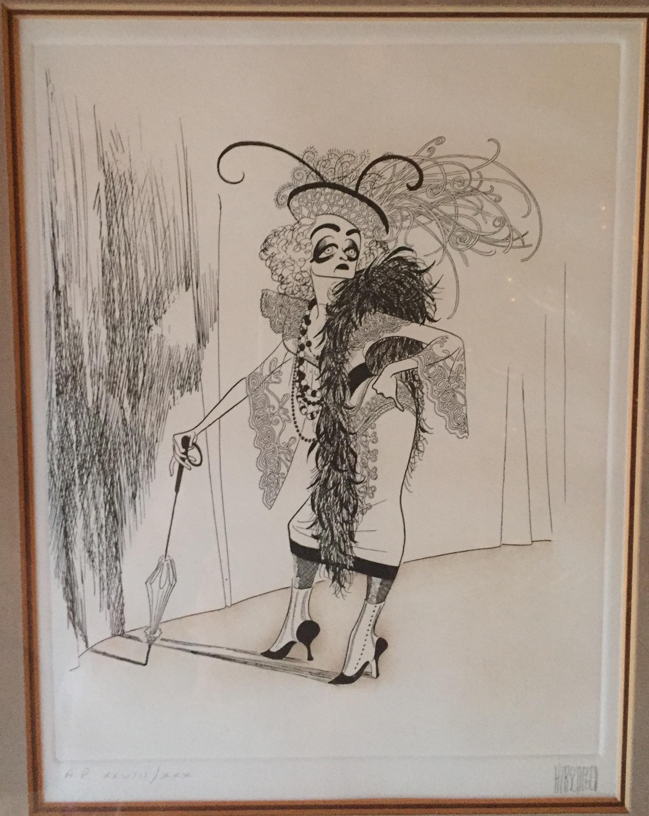 American Collectible Signed Hirschfeld Signed Limited Edition Etching  