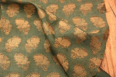 Collectible Small Green Color Ottoman Antique Embroidery Textile 1'2" x 2'5"