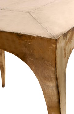 Collectible Glatter Kupfer-Kartentisch - Cabriole Bein, skulptural, handgefertigt