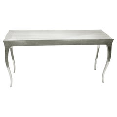 Collectible Smooth White Bronze Console Table – Cabriole Leg, Handmade