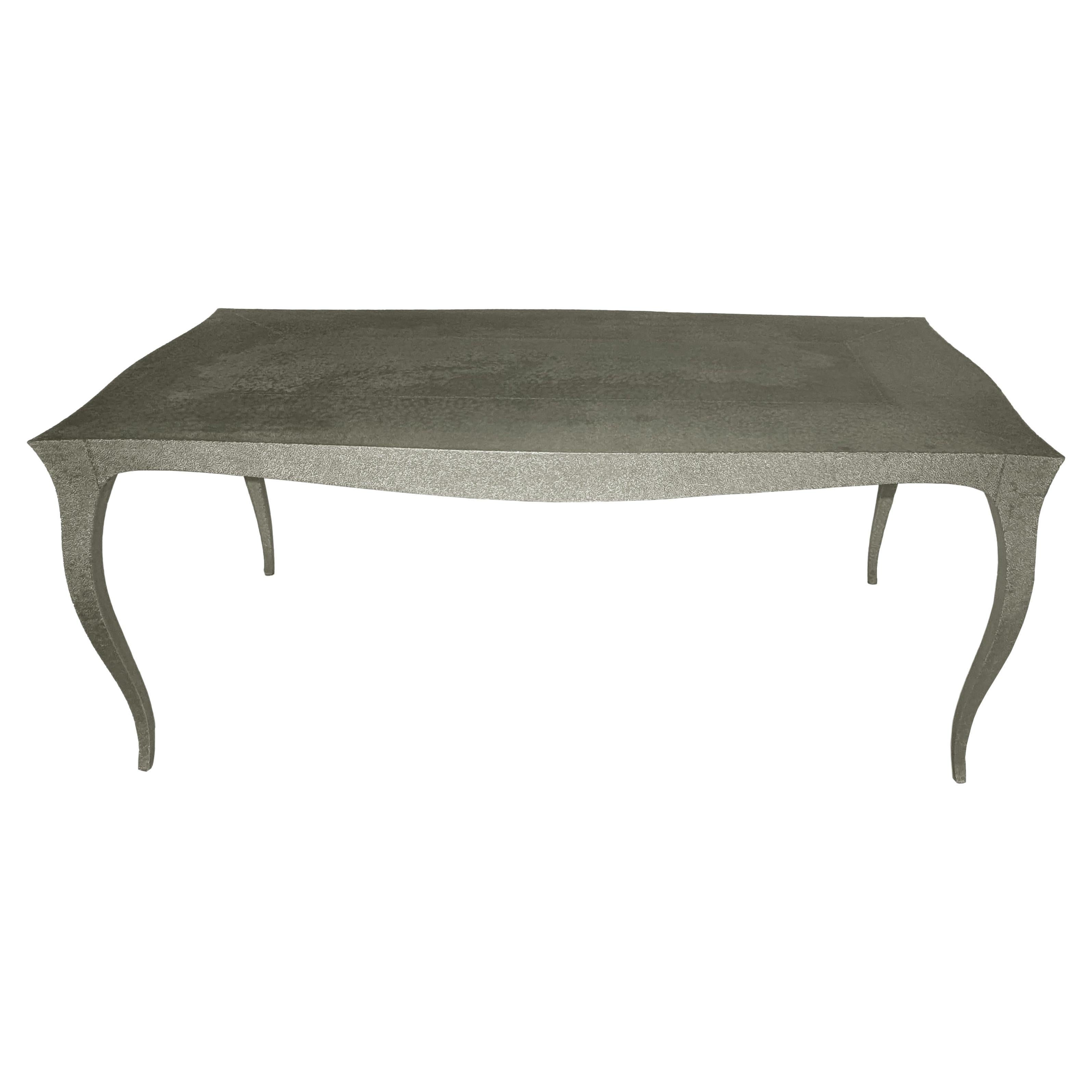 Collectible Smooth White Bronze Dining Table – Cabriole Leg, Paul Mathieu