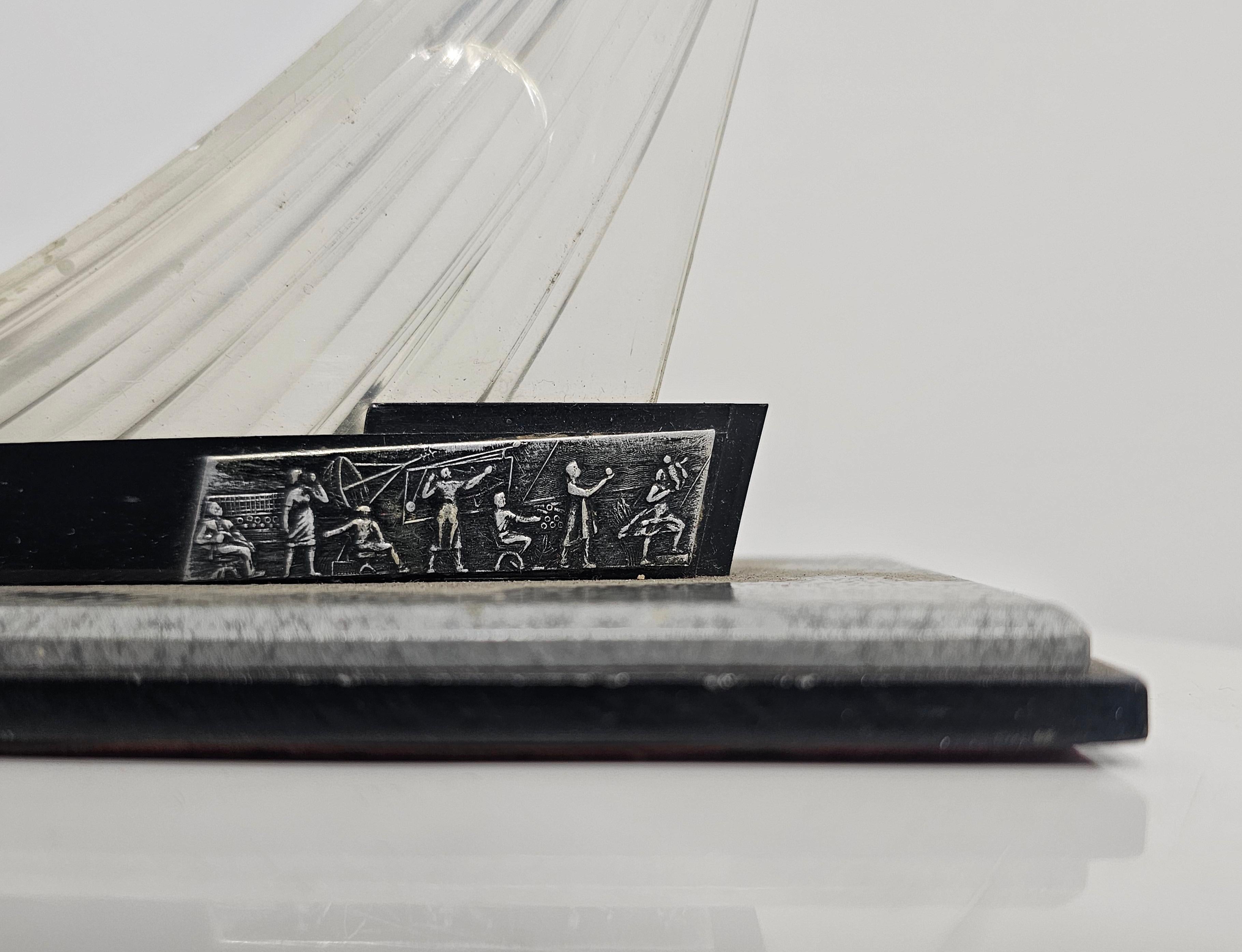 Ukrainian Collectible Soviet Lamp and sculpture dedicated to the exploration of space For Sale