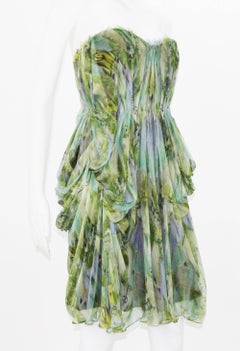 Alexander McQueen "Praying Mantis" Silk Bustier Dress, S / S 2010 It. 38