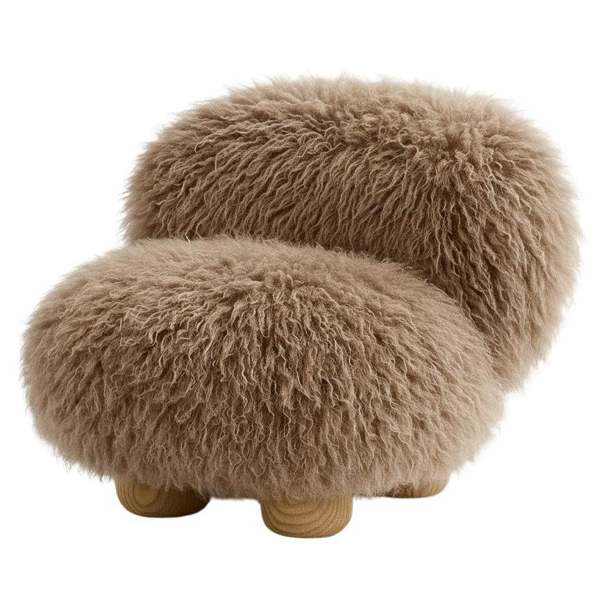Poltrona da collezione in ecopelliccia mongola di Sidani Design in vendita