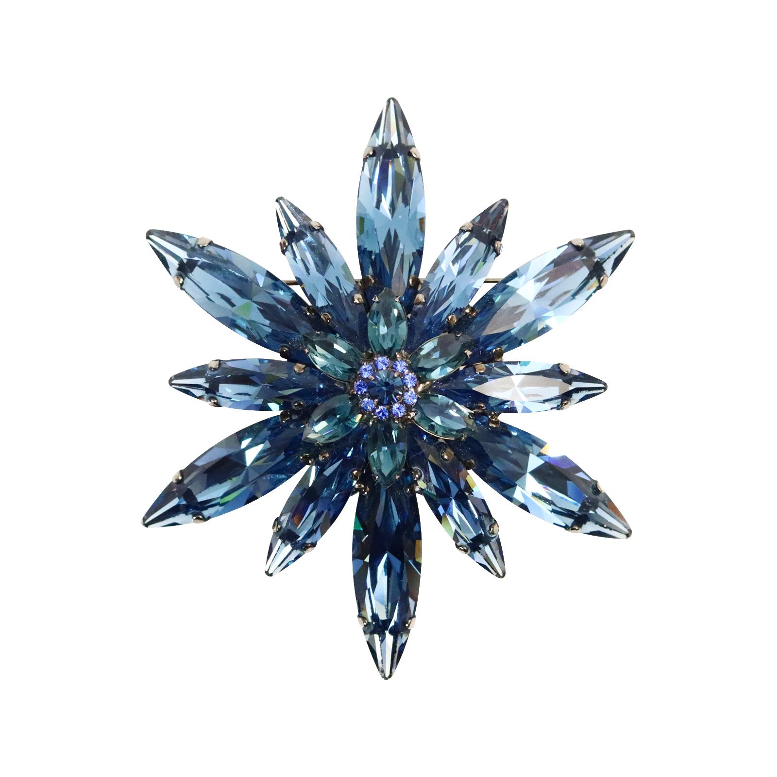 The Collective Tim Szlyk Montana Blue Crystal Brooch Circa 2000s Unisexe en vente