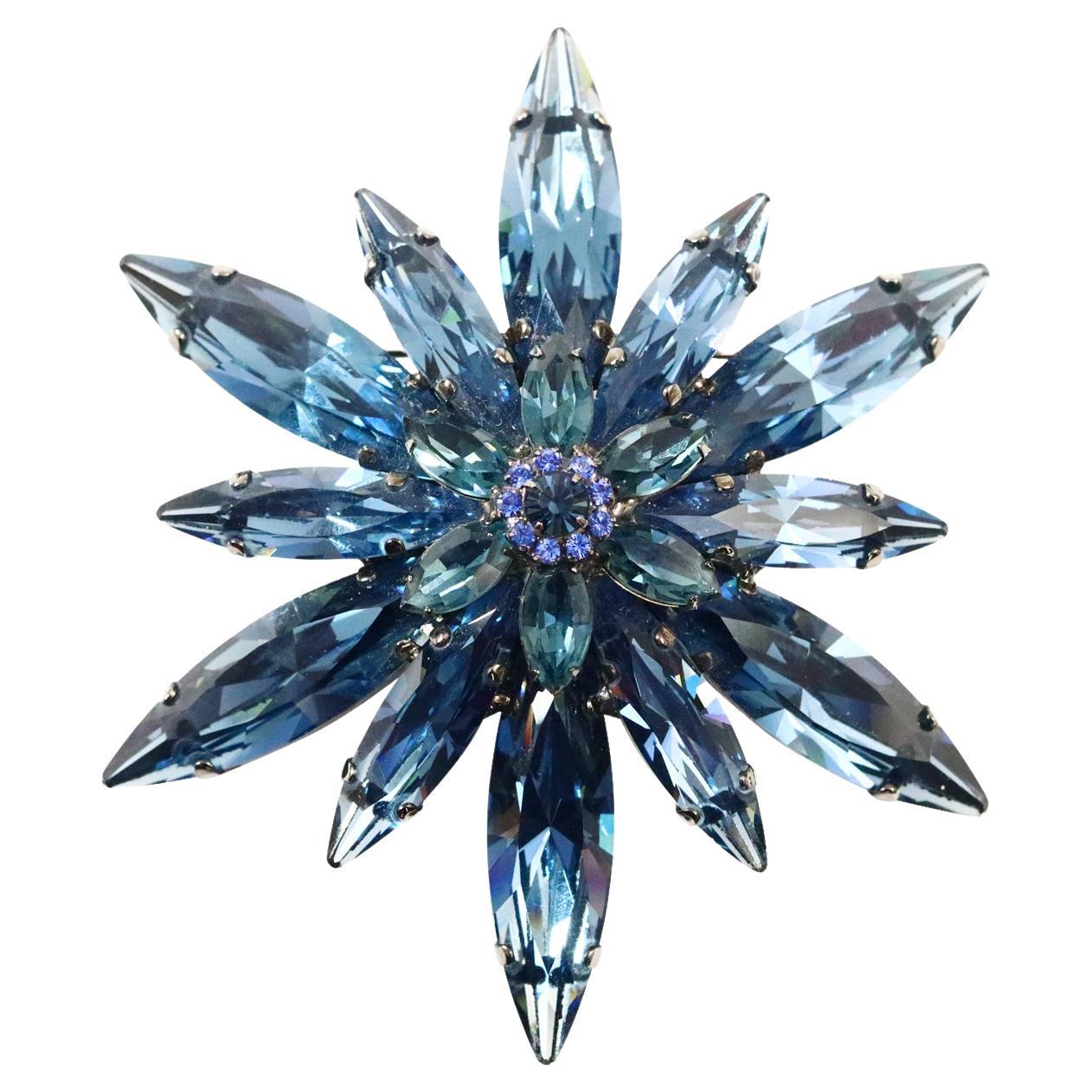 Collectible Tim Szlyk Montana Blue Crystal Brooch