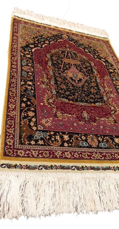 Tapis turc de collection - Hereke avec signature, 100 % soie - n° 747