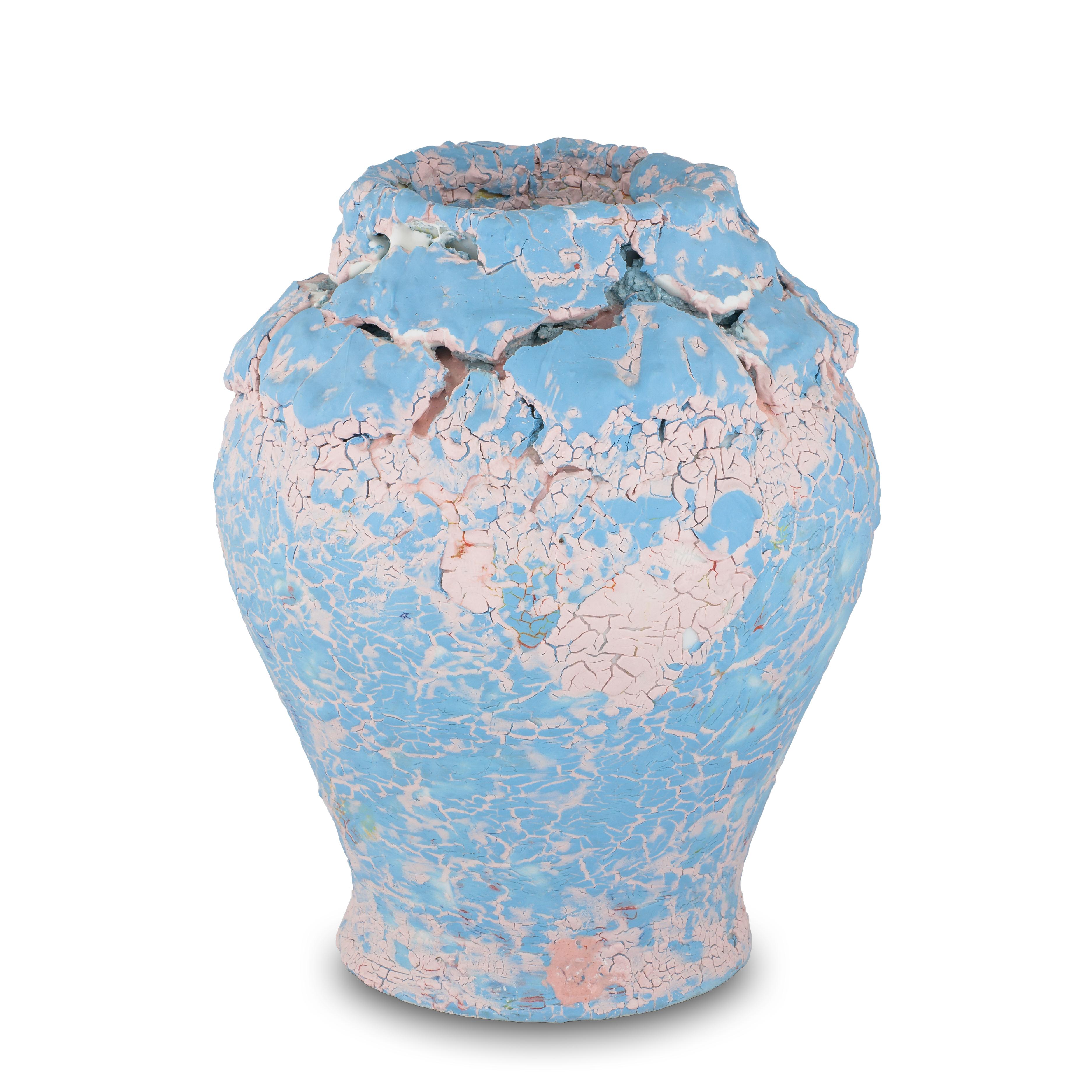Zeitgenössische Sammlervase aus handgefertigter Porzellan-Keramik im Angebot 3