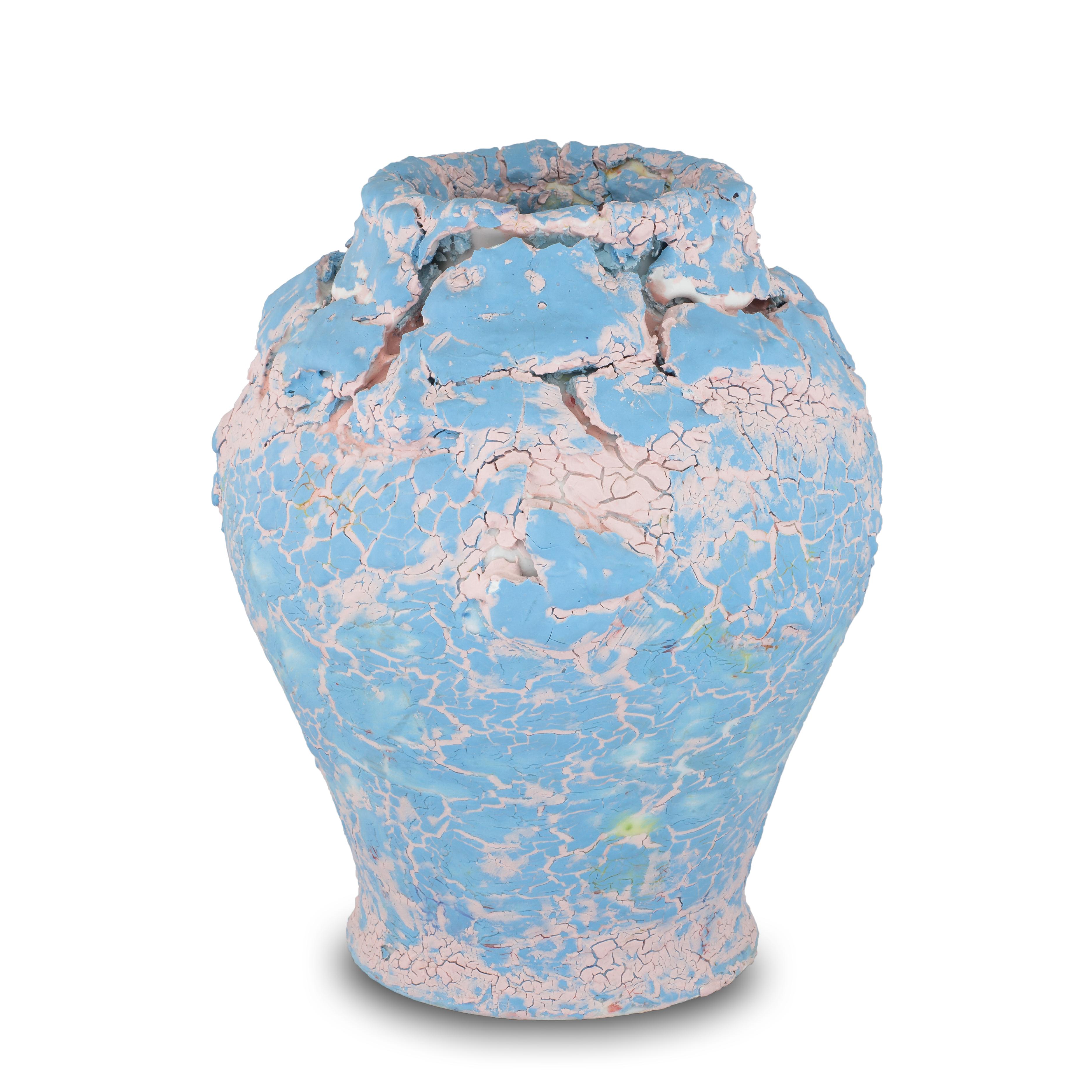 Zeitgenössische Sammlervase aus handgefertigter Porzellan-Keramik im Angebot 1