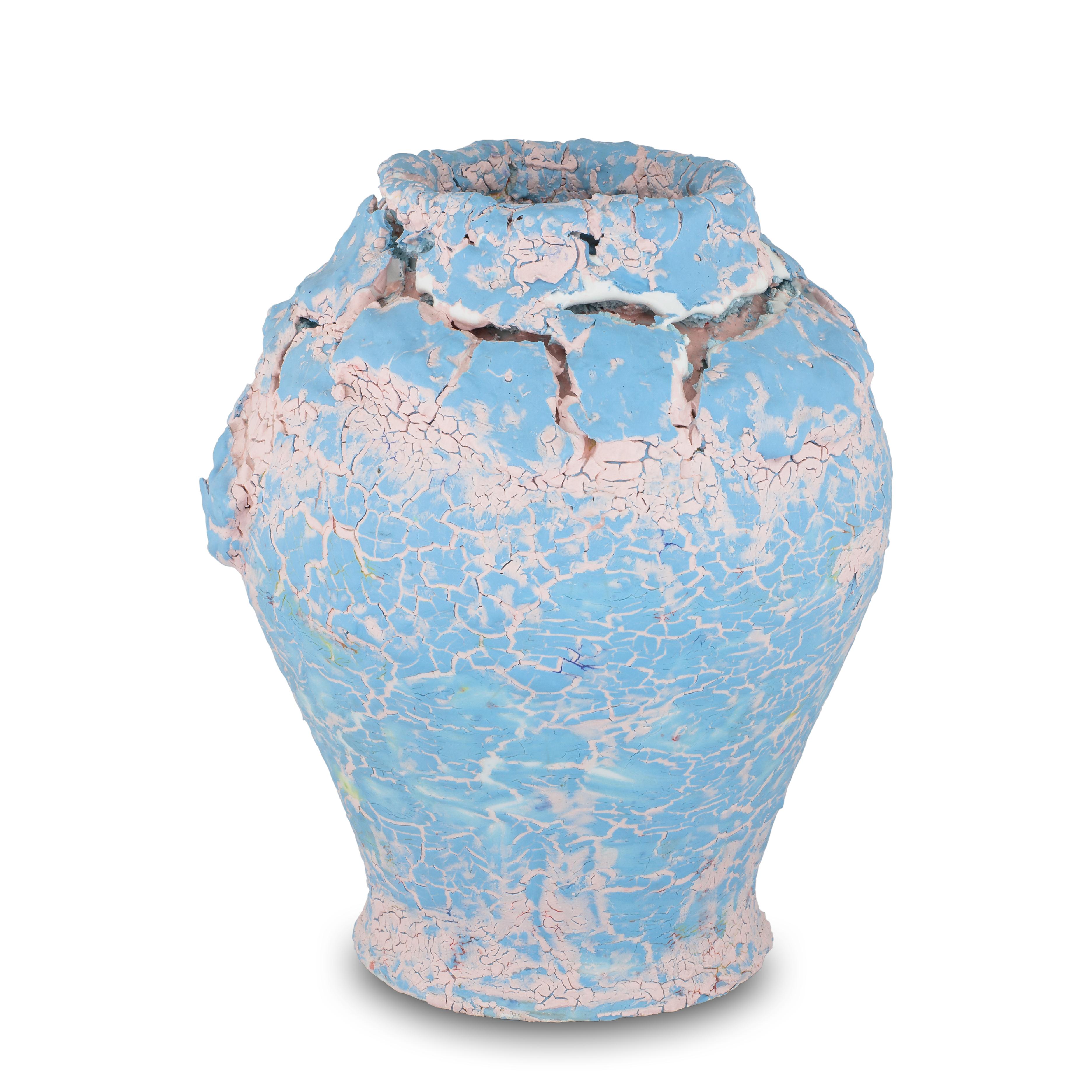 Zeitgenössische Sammlervase aus handgefertigter Porzellan-Keramik im Angebot 2