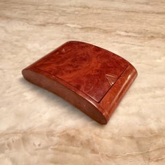 Collectible Vintage Antique Small Wooden Box Burlwood Cigarette Jewelry