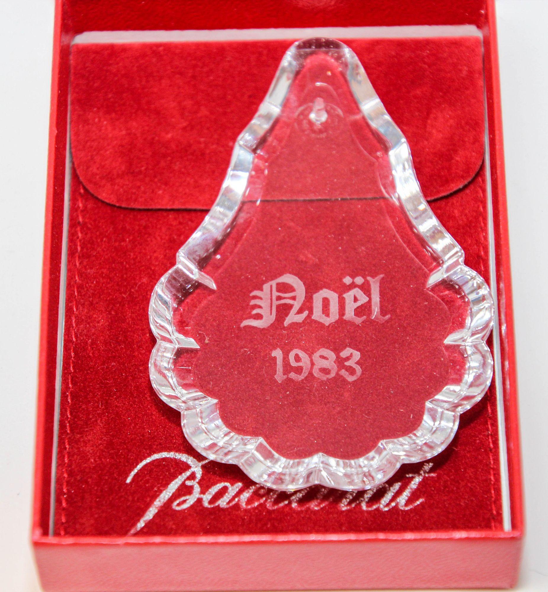 Fait main Ornement de collection Noel en cristal de Baccarat vintage avec boîte, 1983 en vente