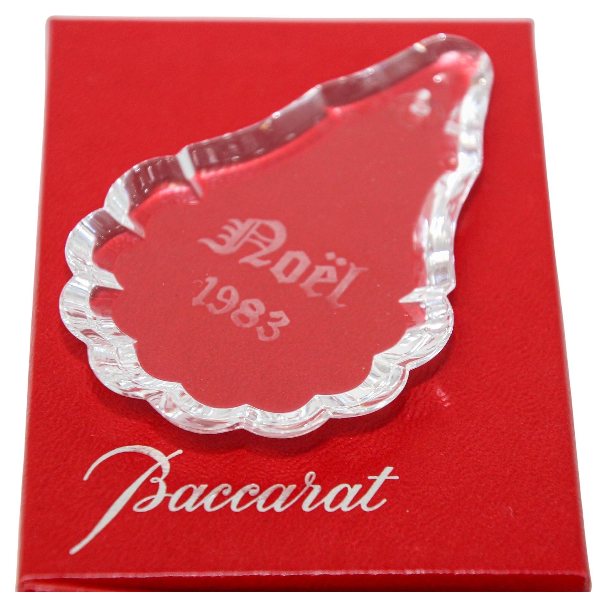 Collectible Vintage Baccarat Crystal Noel 1983 Ornament with Box For Sale