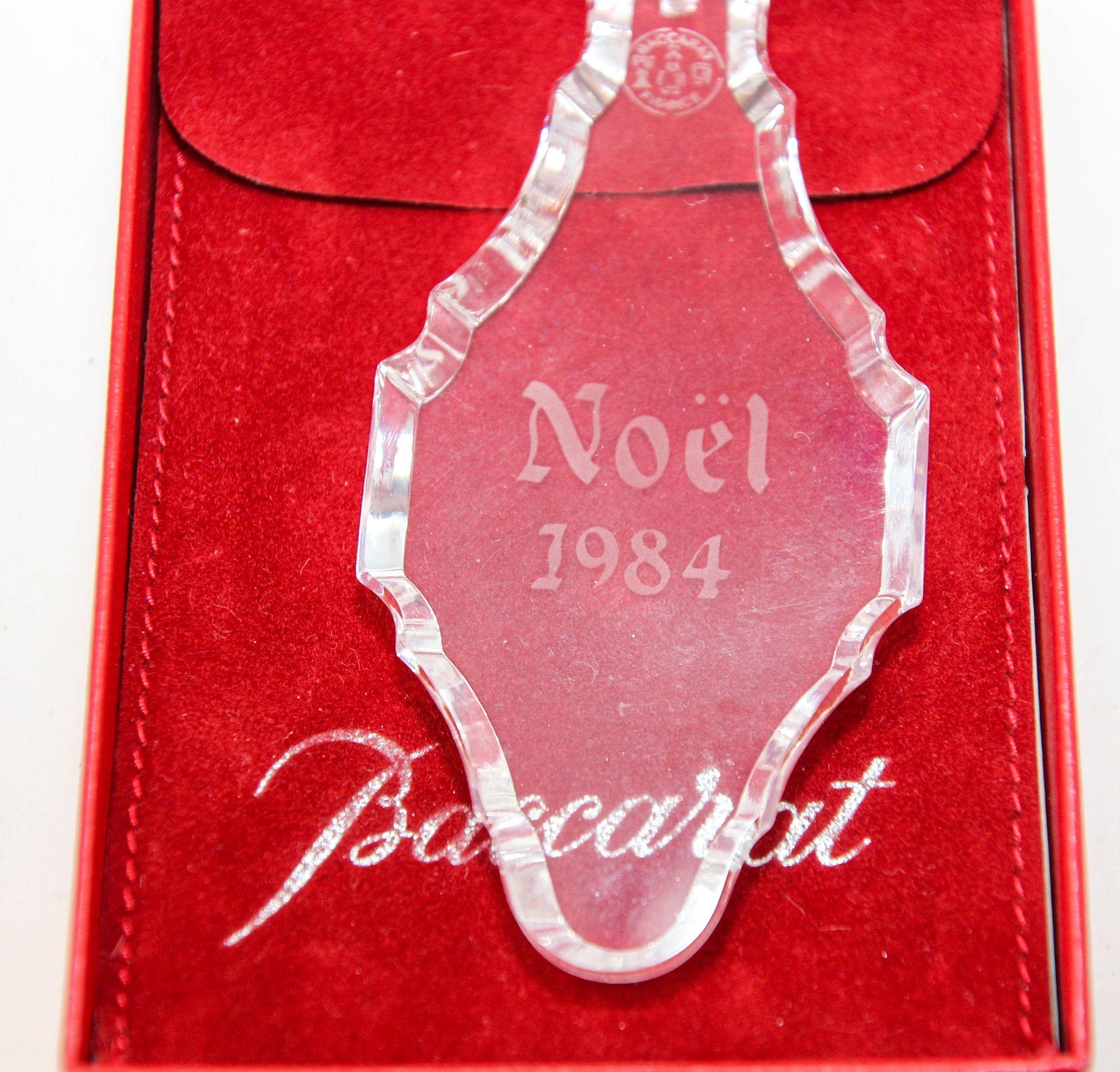 Hand-Crafted Collectible Vintage Baccarat Crystal Noel 1984 Ornament with Box For Sale